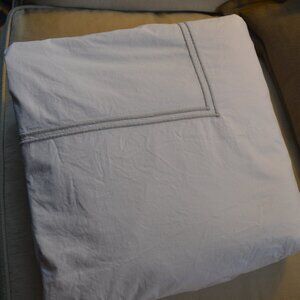 Restoration Hardware Italian Hotel Satin Stitch White Gray Duvet Cover CAL KING